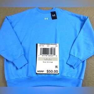 NEW..WOMEN 1X PLUS SIZE OVERSIZED UNDER ARMOUR RIVAL FLEECE CREW SWEATER